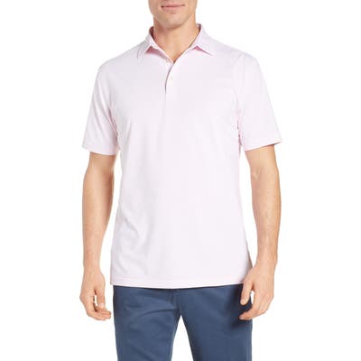 Peter Millar Halford Stripe Stretch Jersey Polo, White