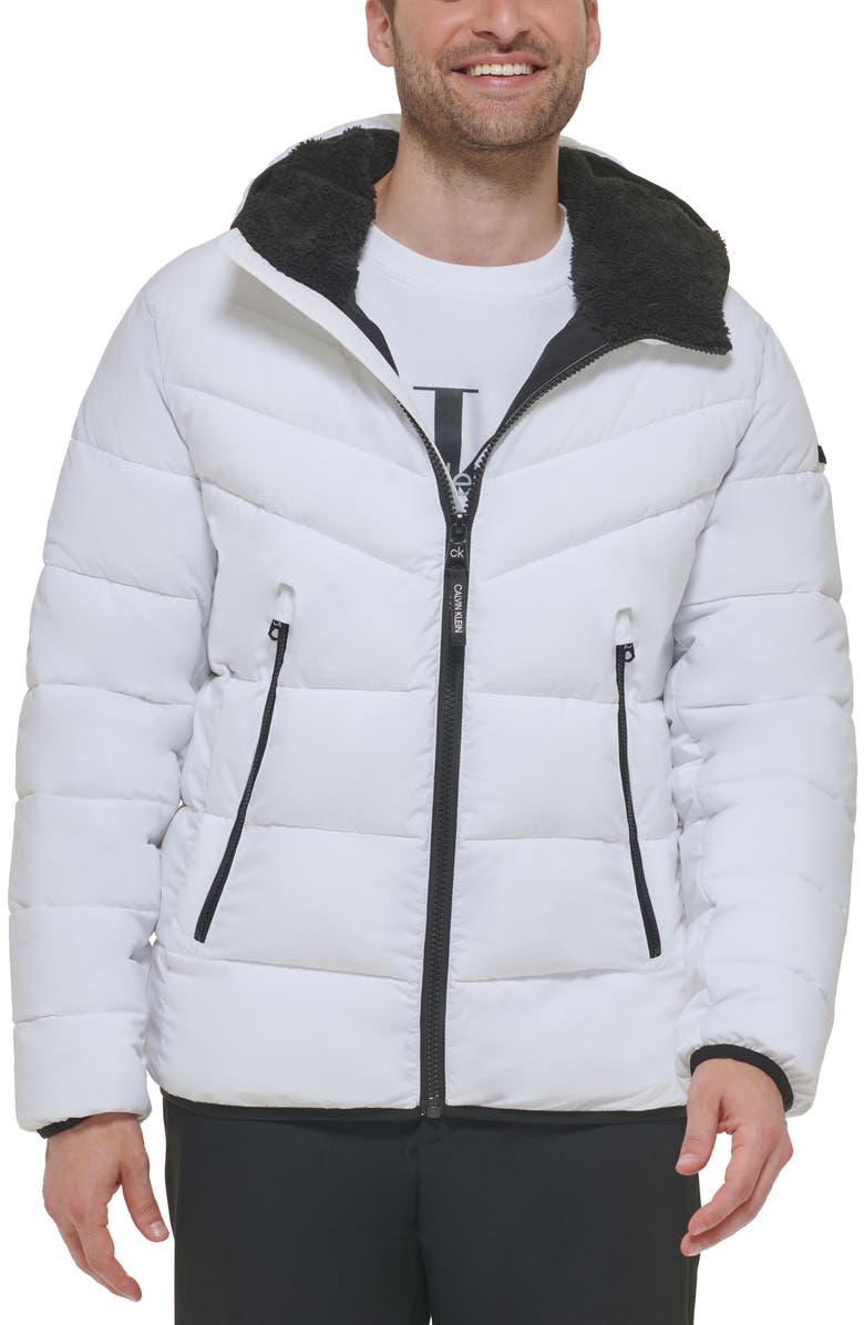 Calvin Klein Faux Fur Hooded Stretch Jacket | Nordstromrack