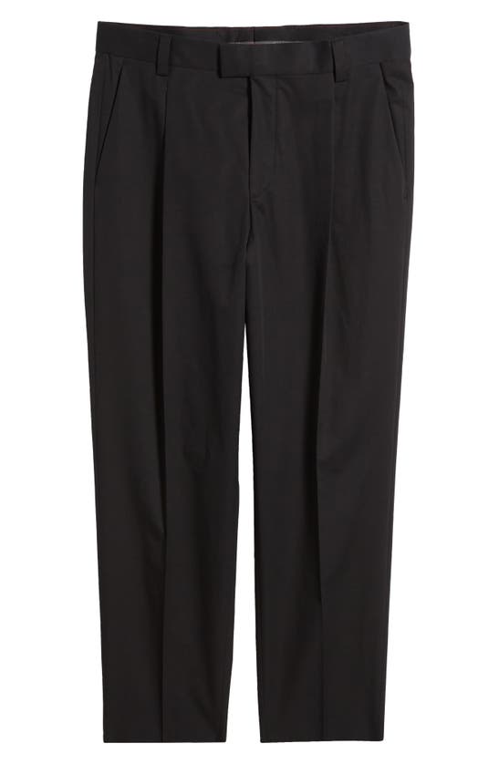 Shop Hugo Boss Hugo Theodor Pleated Stretch Cotton Pants In Black