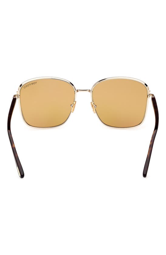 Tom Ford 57mm Square Sunglasses In Gold / Brown