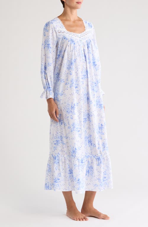Eileen West Long Sleeve Cotton Ballet Nightgown In Blue