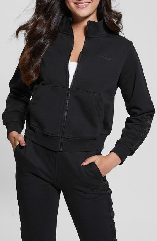 Shop Guess Stacie Fleece Jacket In Jet Black A996