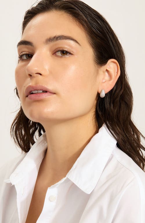 Adornia Sterling Silver Plated Teardrop Pave Earrings In Silver