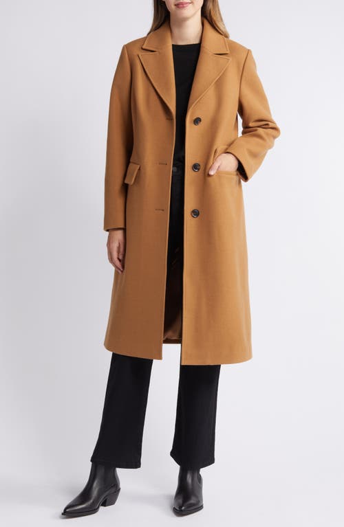 Shop Bcbg Single Breasted Walking Coat In Camel