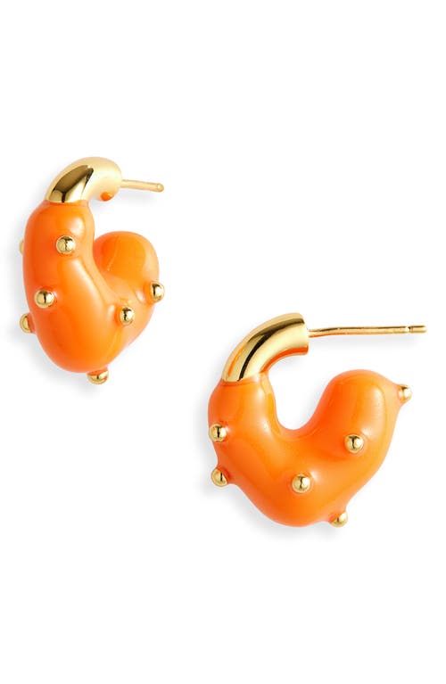 Shop Eliou Éliou Theo Dipped Chunky Hoop Earrings In Orange