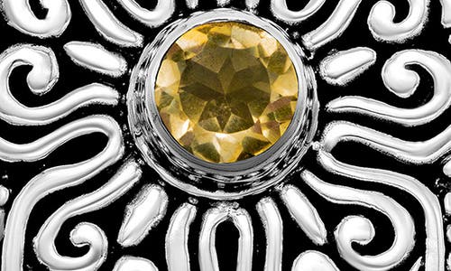 Shop Samuel B. Flower Pendant In Citrine