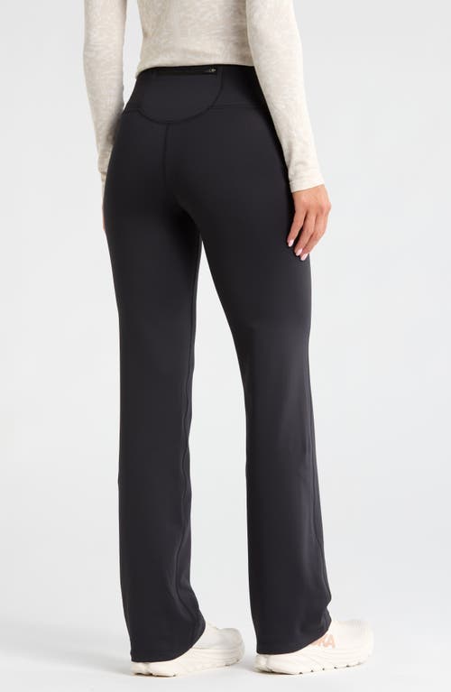 Shop Zella Fleece Lined Straight Leg Pants In Black