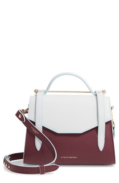 STRATHBERRY MINI BICOLOR ALLEGRO CALFSKIN LEATHER TOTE,20194-250-326-351-W