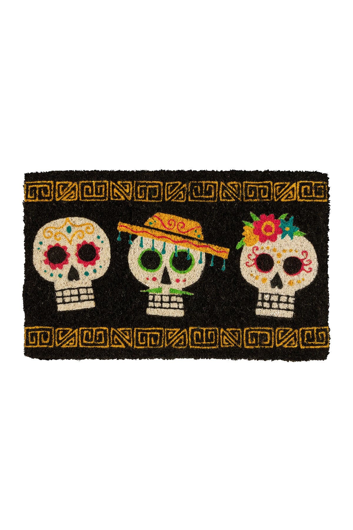 Entryways Dia De Los Muertos Handwoven Coconut Fiber Doormat In Multi