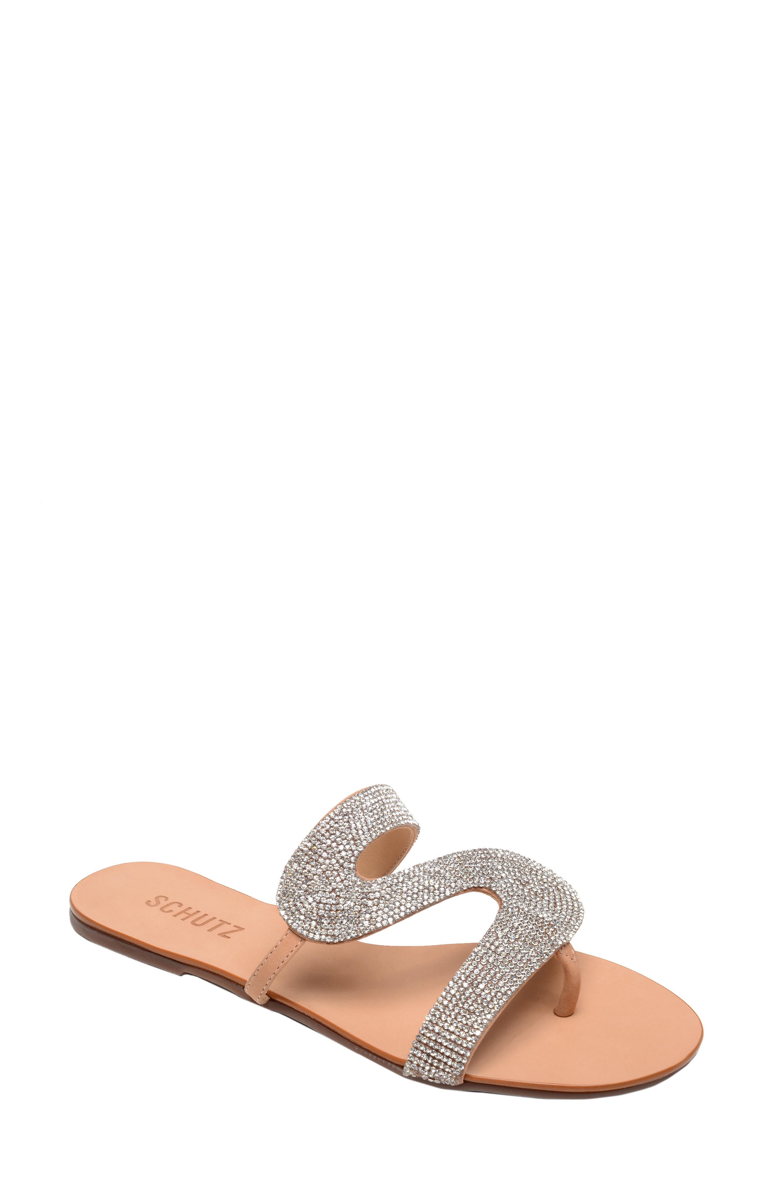 Schutz Noemi Embellished Flip Flop- Beige