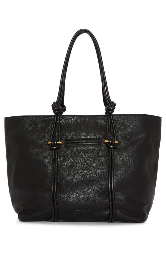 Shop Vince Camuto Lynne Leather Tote In Black Indpeb