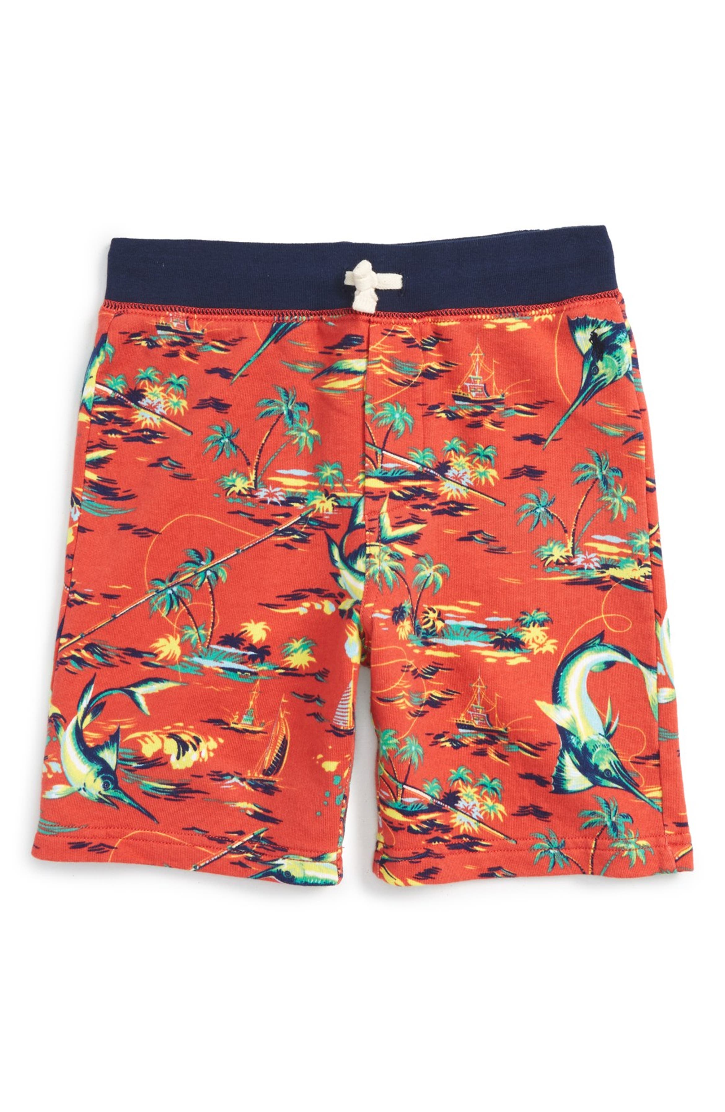 Ralph Lauren Print Jersey Sweat Shorts (Toddler Boys, Little Boys & Big ...