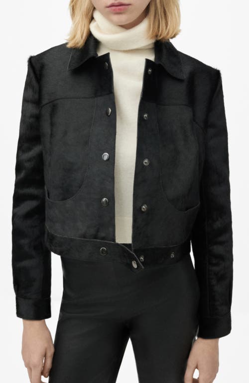Mango Ribbed Knitted Button-down Polo Shirt Black In Black