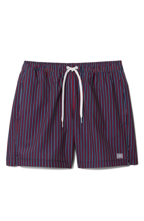 Shop Rhone Rr Swim Trunks In Goji Berry/navy/white Stripe