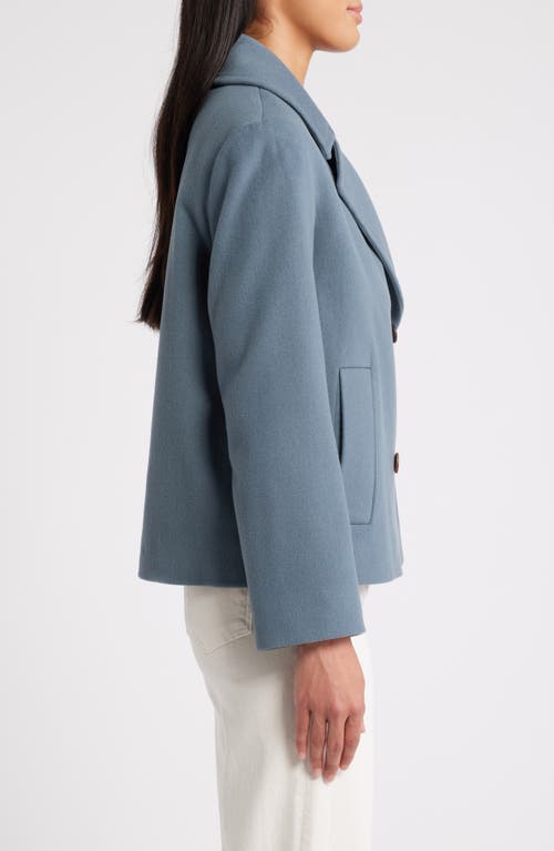 Shop Fleurette Barri Wool Crop Peacoat In Mermaid