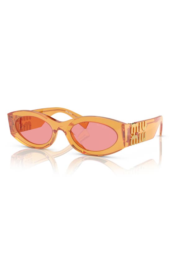 Shop Miu Miu 54mm Rectangular Sunglasses In Pink