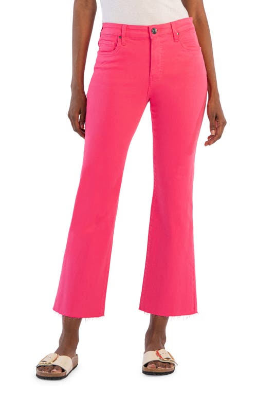 Kelsey High Waist Flare Ankle Jeans in Bubble Gum
