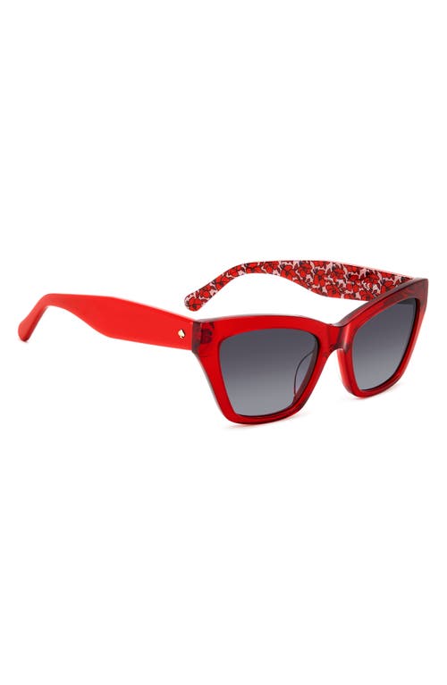 Kate Spade Fay 54mm Gradient Cat Eye Sunglasses In Red/grey Shaded