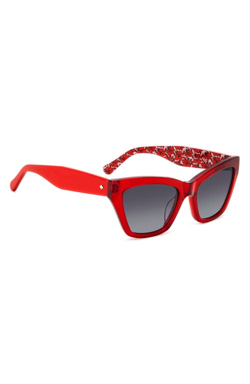 Shop Kate Spade New York Fay 54mm Gradient Cat Eye Sunglasses In Red/grey Shaded