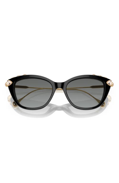 Swarovski 53mm Gradient Cat Eye Sunglasses In Grey Flash
