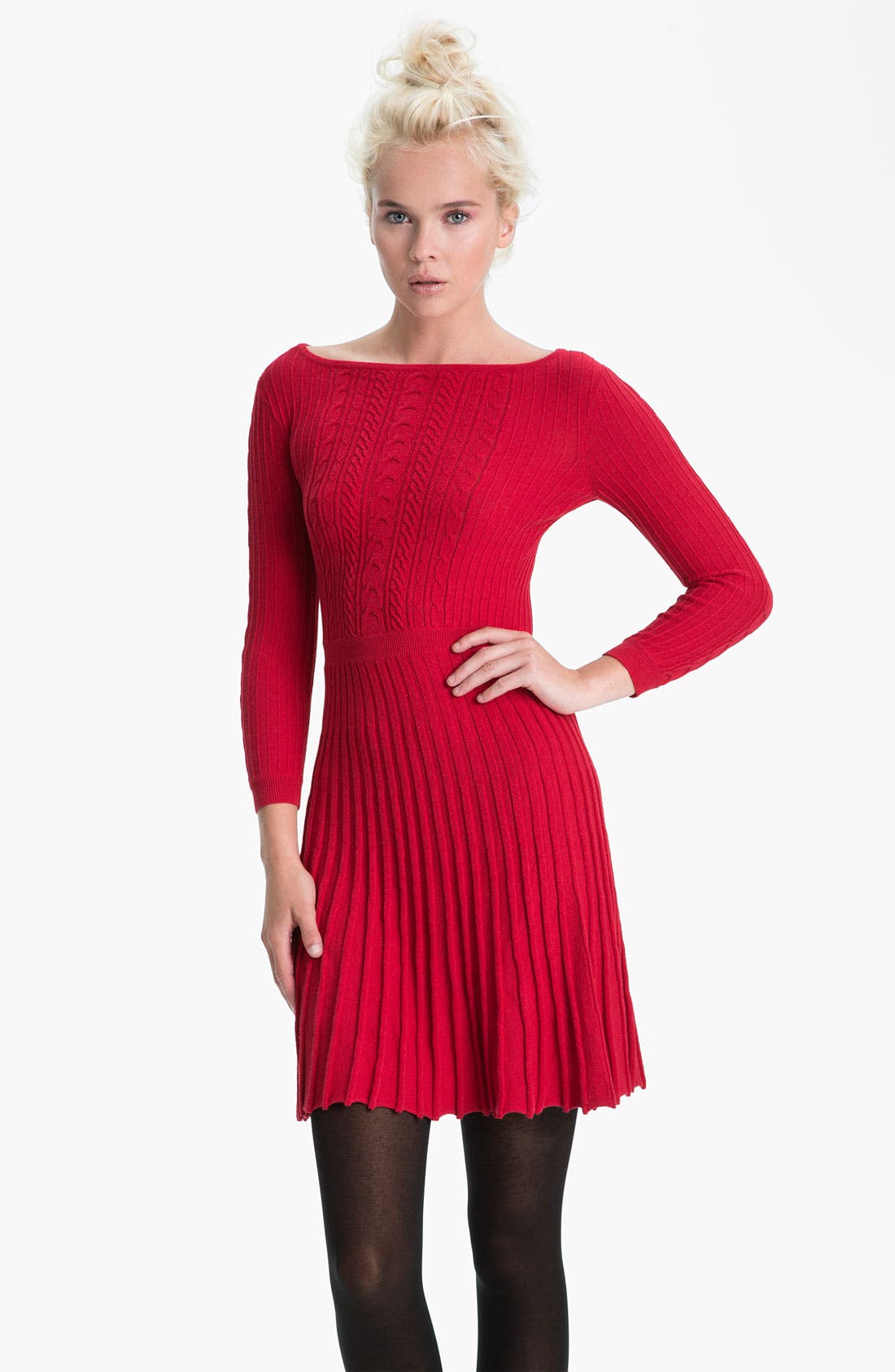 boat neck sweater dress