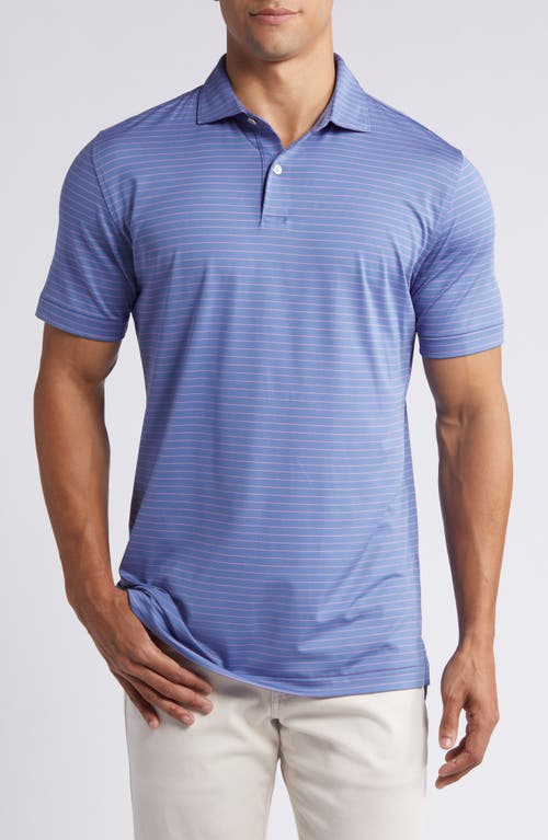 Duet Stripe Performance Golf Polo in Blue Pearl