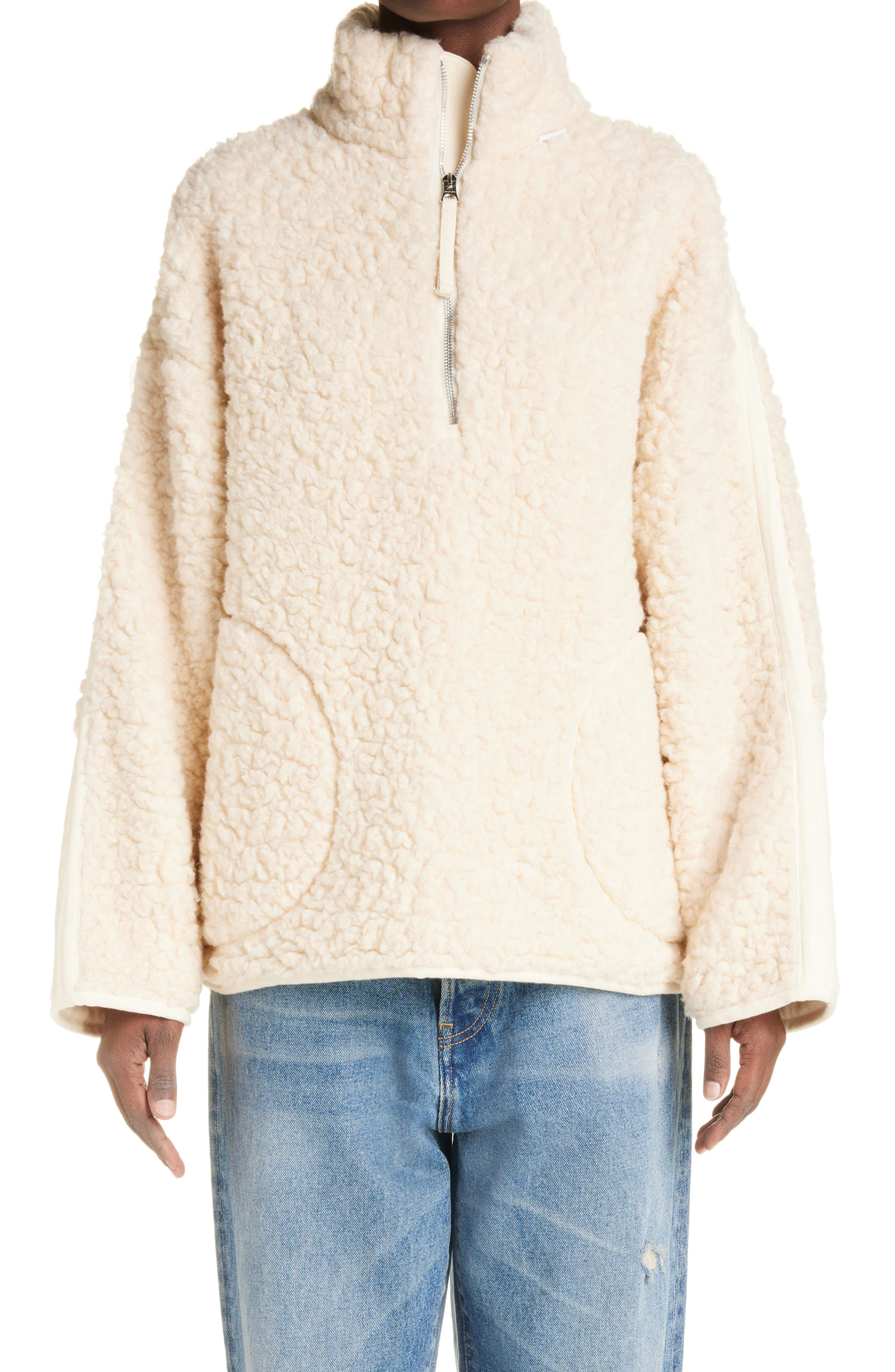 Acne Studios Fedda Teddy Half Zip 