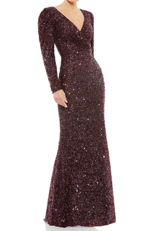 Mac Duggal Long Sleeve Sequin Trumpet Gown at Nordstrom,