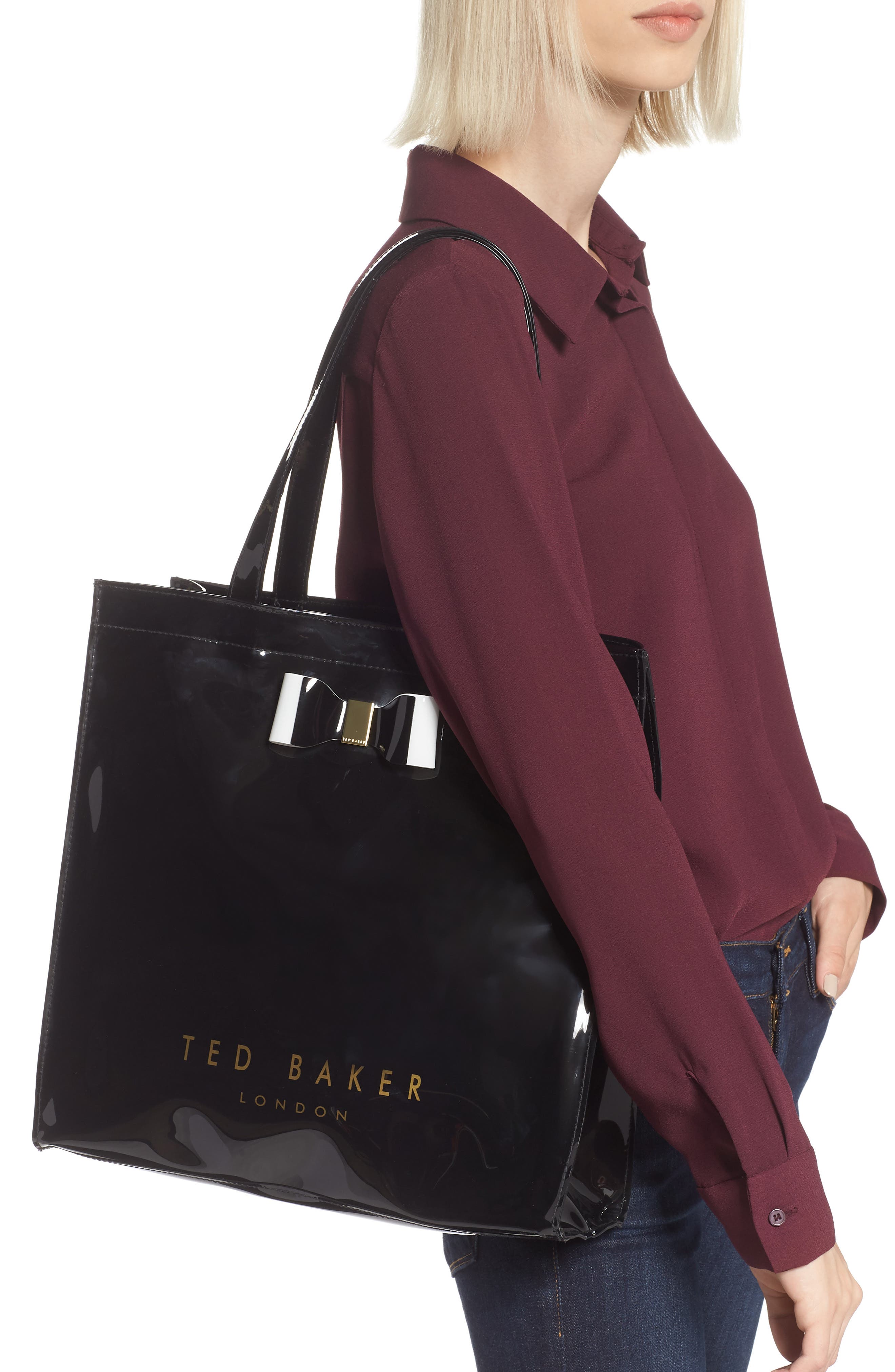 ted baker black large tote bag