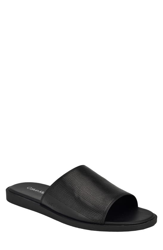 Shop Calvin Klein Espar Slide Sandal In Black