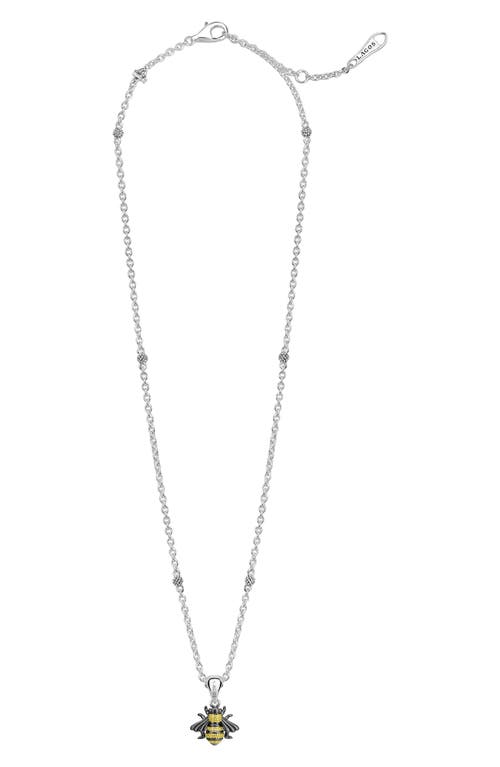 Lagos 18k Yellow Gold & Sterling Silver Rare Wonders Honeybee Pendant Necklace, 18 In Silver/gold