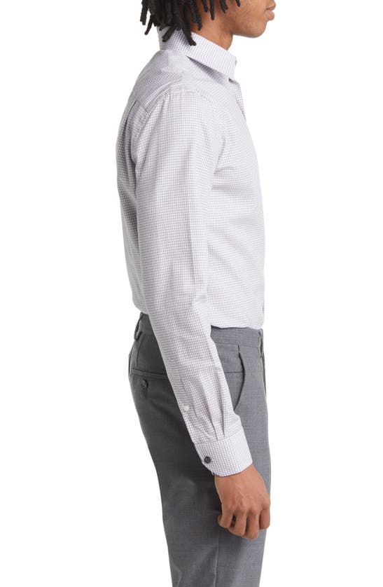 Shop Duchamp Tailored Fit Box Check Dress Shirt In Grey