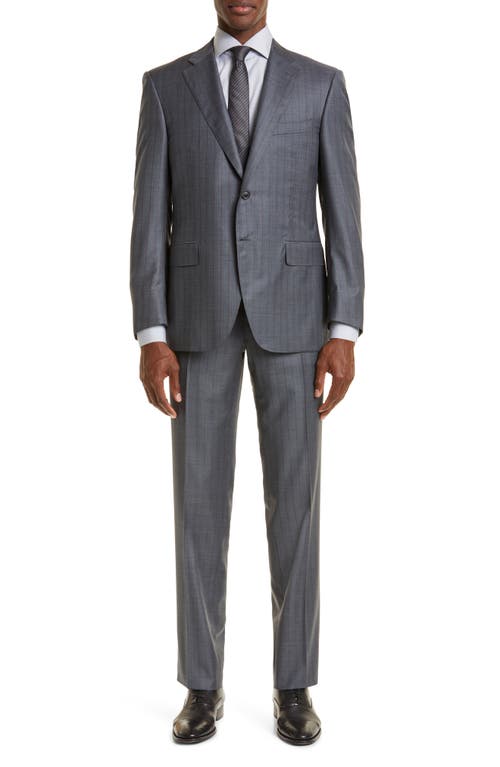 Canali Siena Stripe Wool Suit in Grey
