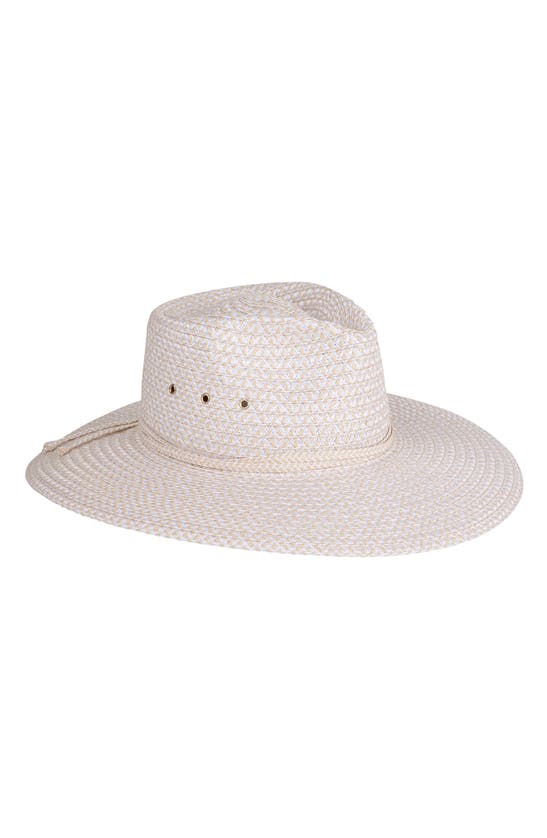 Shop Eric Javits Sunshade Straw Fedora Hat In Cream