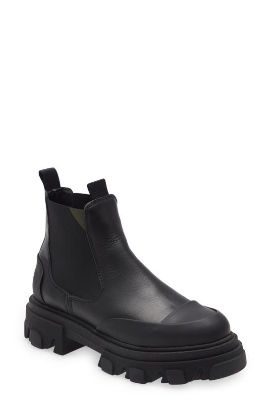 GANNI CALF LEATHER LOW CHELSEA BOOT