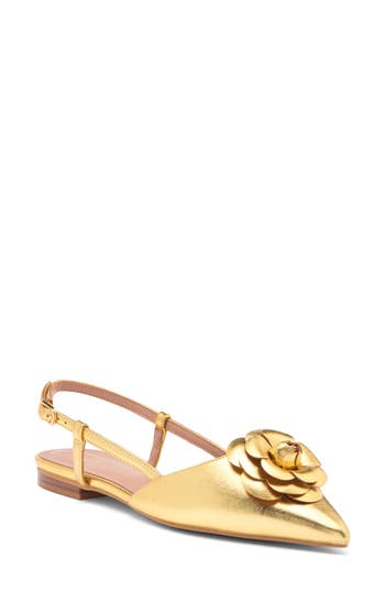 Linea Paolo Christa Slingback Flat In Gold