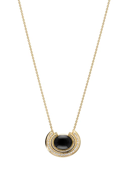 Cast The Iced Edge Onyx & Diamond Pendant Necklace in Gold at Nordstrom, Size 18