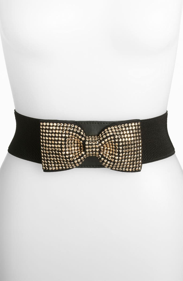 Lulu Studded Bow Stretch Belt | Nordstrom