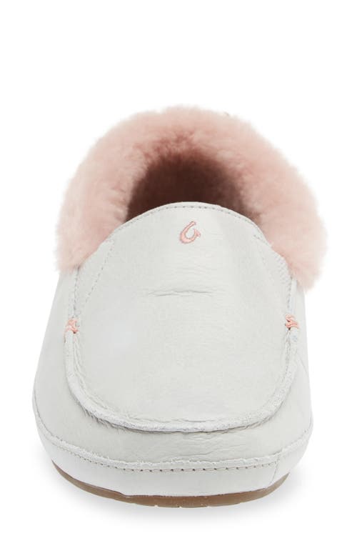 Olukai Ku'una Genuine Shearling Slipper In Mist Grey/mist Grey