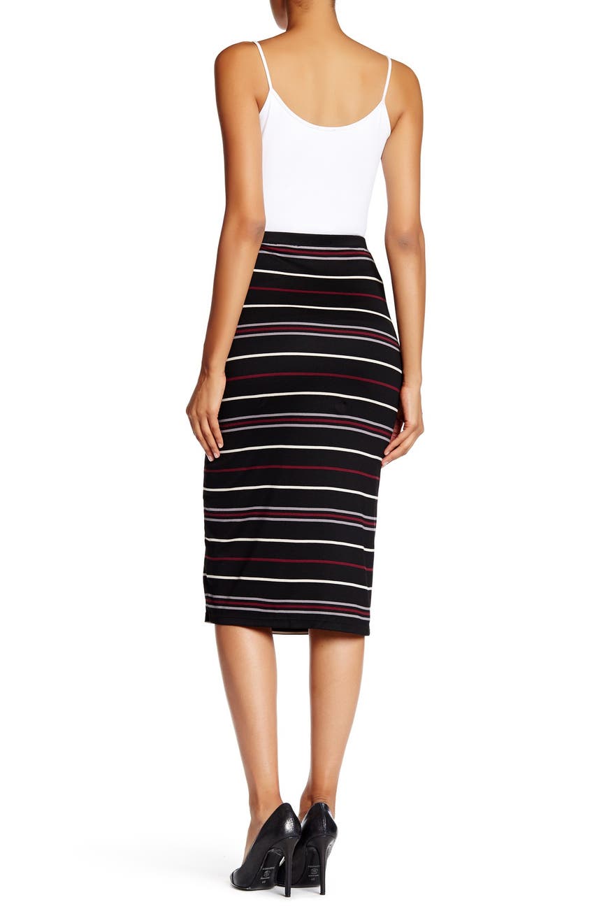 Max Studio | Striped Ponte Midi Skirt | Nordstrom Rack