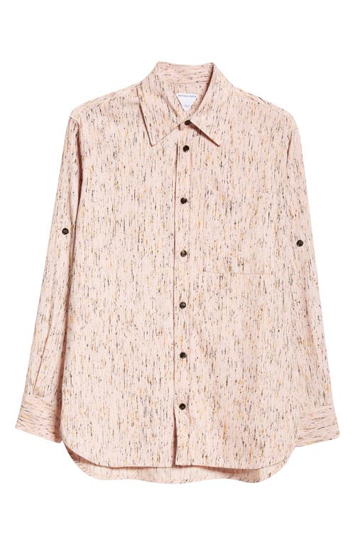 Shop Bottega Veneta Textured Button-up Shirt In Pink/yellow/black