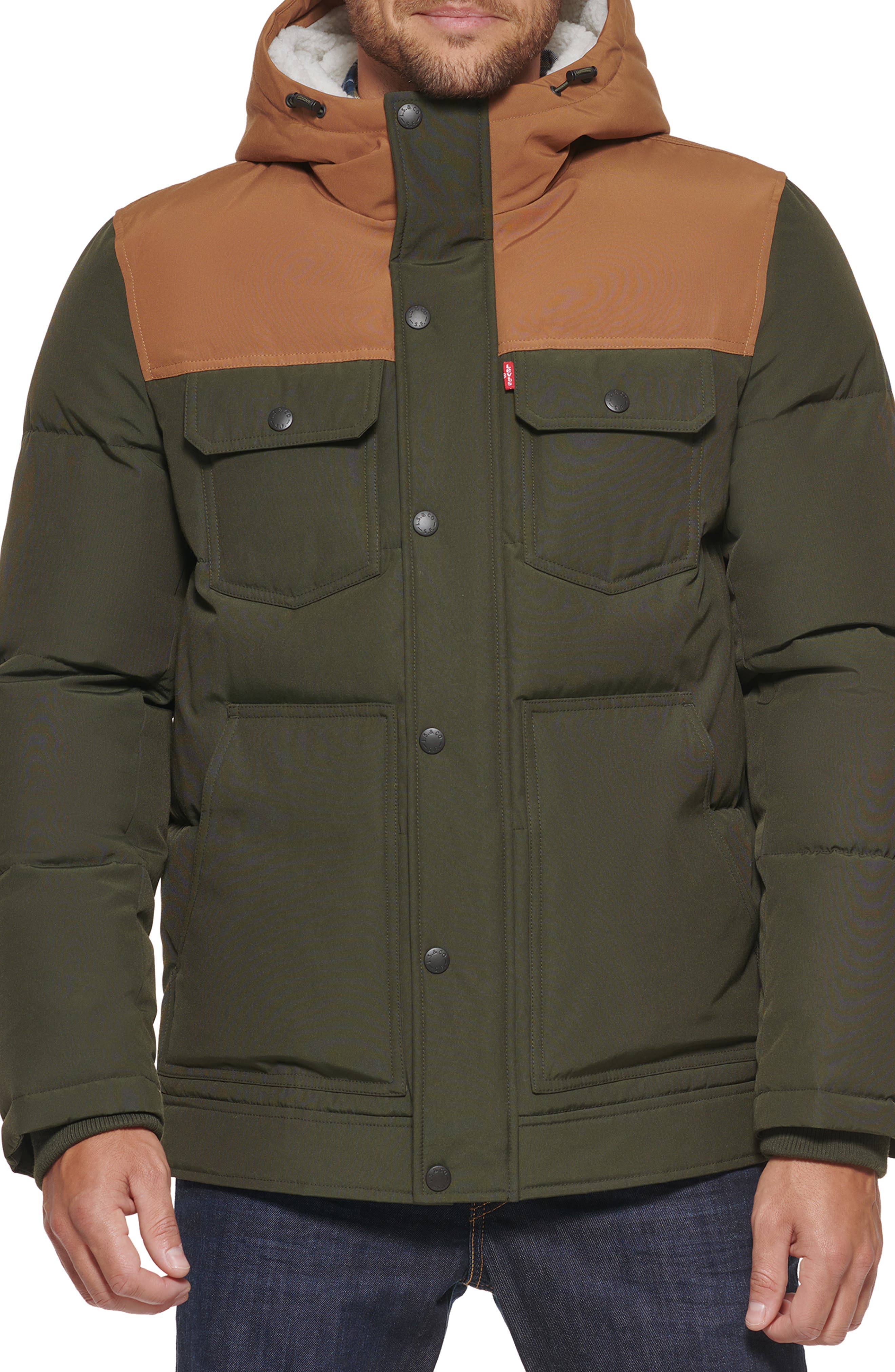 mens quilted jacket with hood