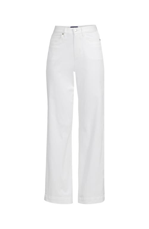 Shop Lands' End High Rise 5 Pocket Wide Leg Chino Pants In White