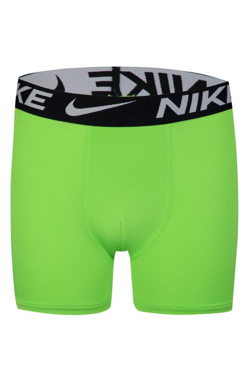 Nike Kids' Assorted 3-pack Micro Essentials Boxer Briefs In Black/green Strike