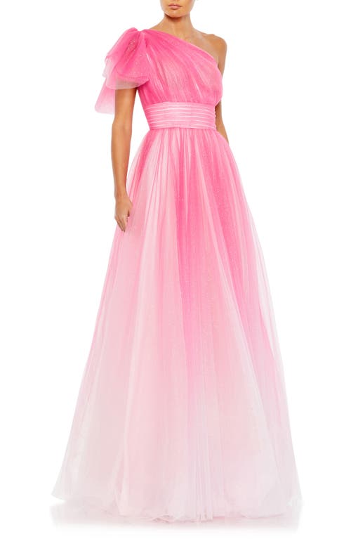 Mac Duggal Sparkle One-Shoulder Tulle Ball Gown Ombre at Nordstrom,