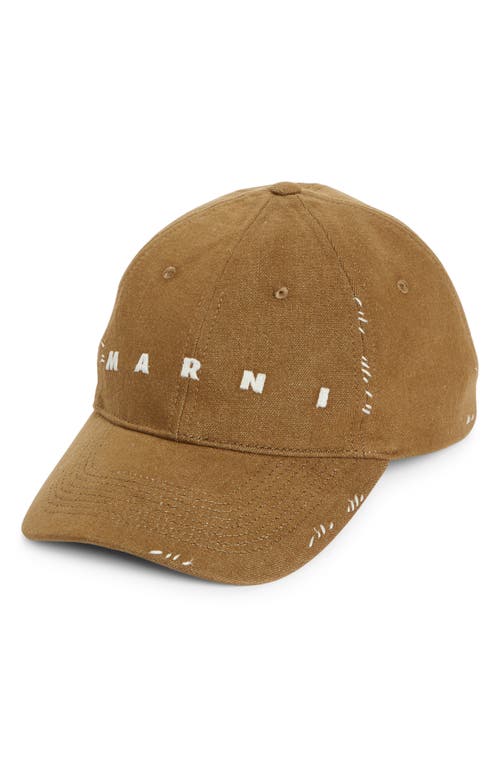 Shop Marni Logo Baseball Cap In Creta