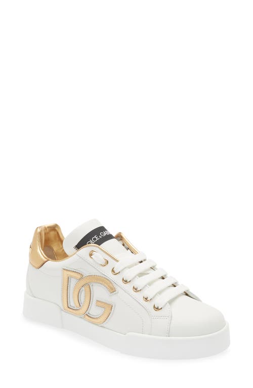 Dolce & Gabbana Portofino Sneaker White/Gold at Nordstrom,