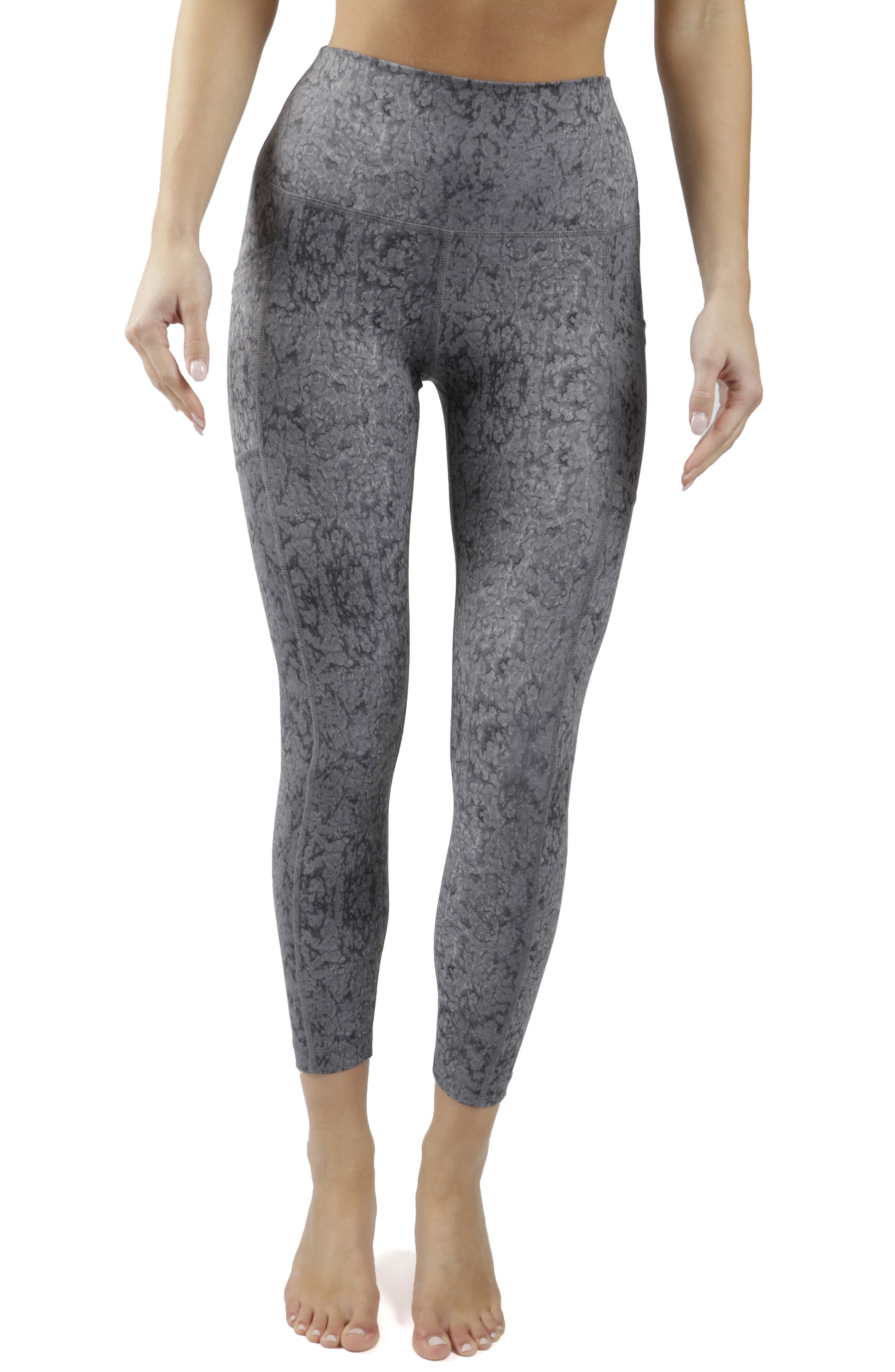 Waist Nud Water Print Leggings In Black 