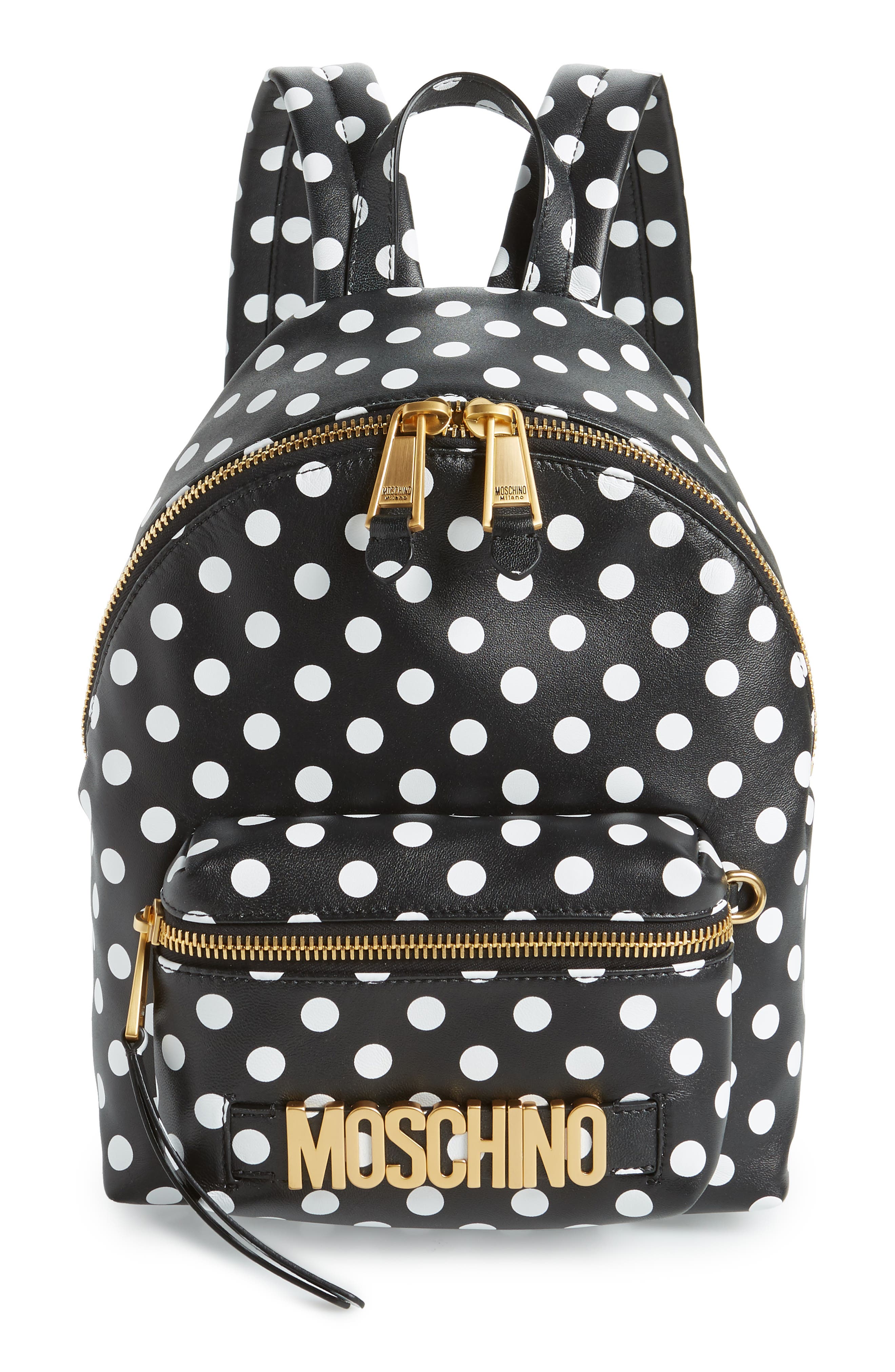 Moschino Logo Polka Dot Backpack 