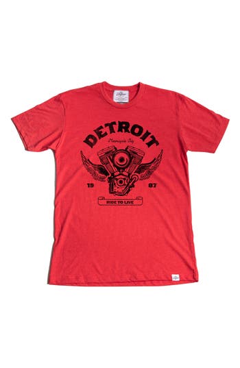 Kid Dangerous Detroit Engine Graphic T-shirt In Medium Red